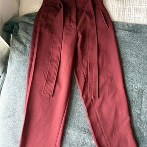 Wilfred Deep Red Trousers with Belt